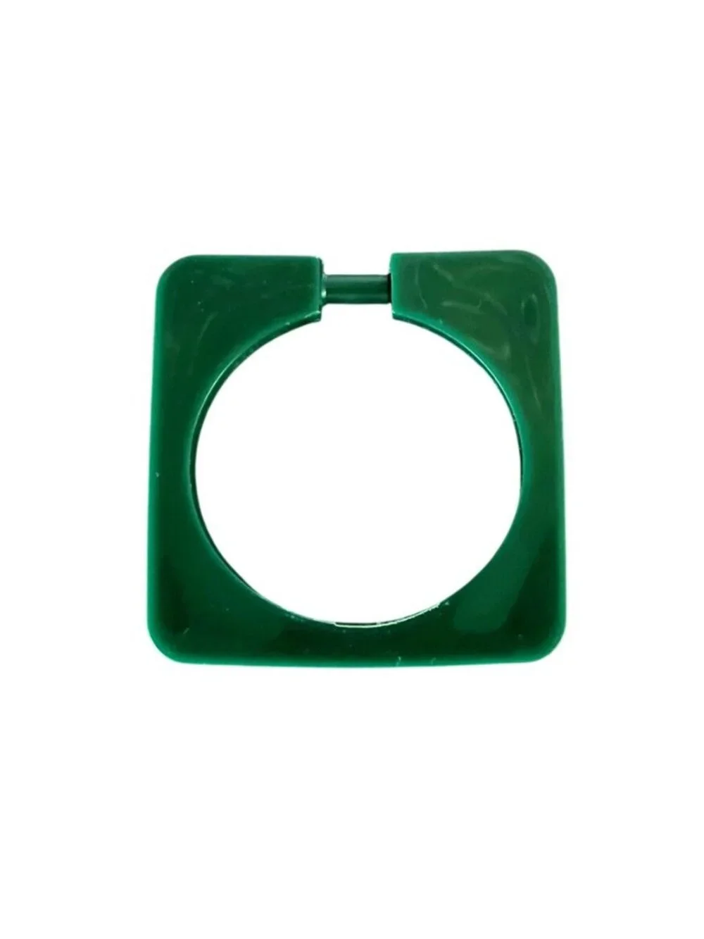 Vtg MCM Plastic Dark Green Square Shower Curtain Rings Set Of 12